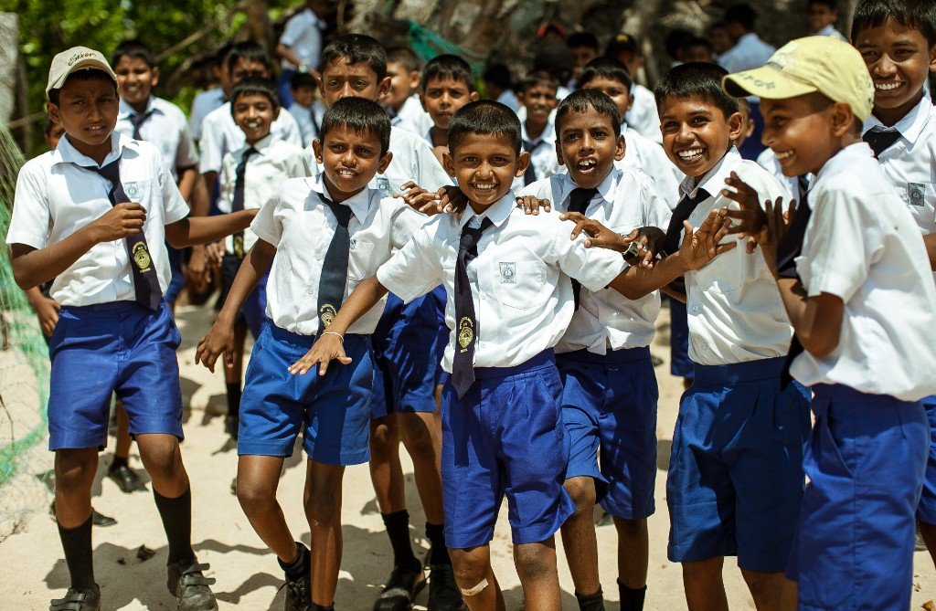 School children in the community